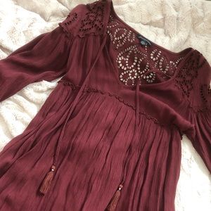 Maroon boho dress from American Eagle size M